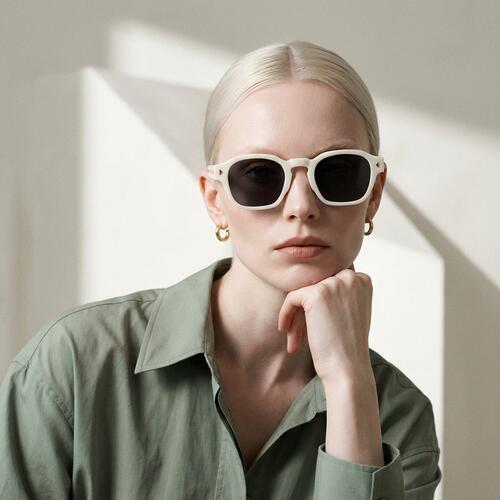 Joshua White Square Sunglasses
