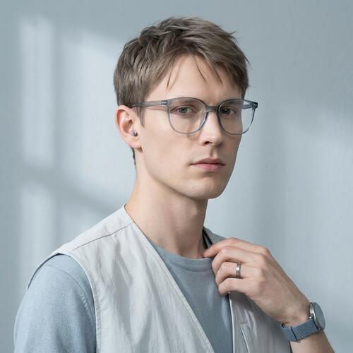 Evangeline Lunettes Carrées Bleues