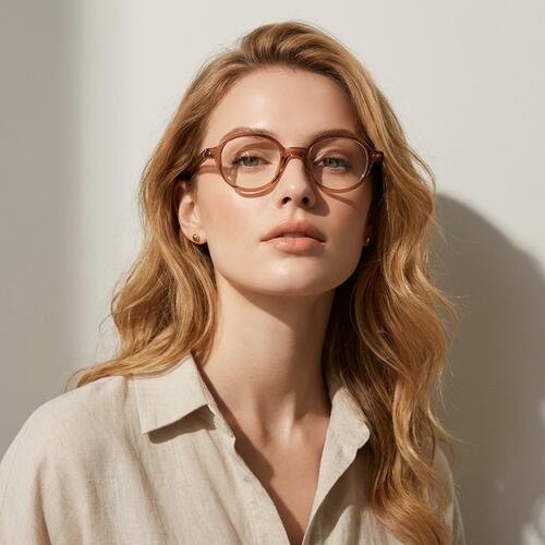 Dwight Braune Ovale Brille