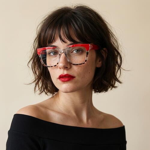 Romeo Red Square Glasses
