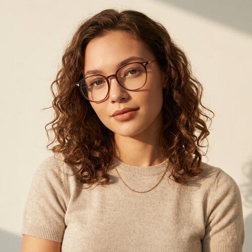 Arlene Brown Round Glasses