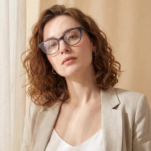 Patrick Blaue Cat Eye Brille