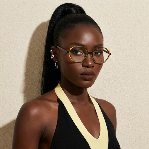 Ferris Orange Geometric Glasses