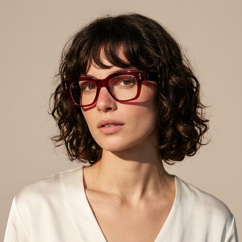 Andrew Red Square Glasses