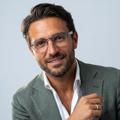 Sandy Gray Square Glasses