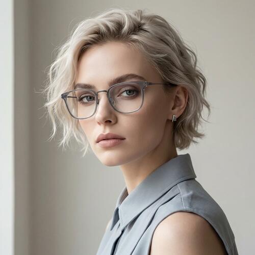 Arabella Gray Rectangle Glasses