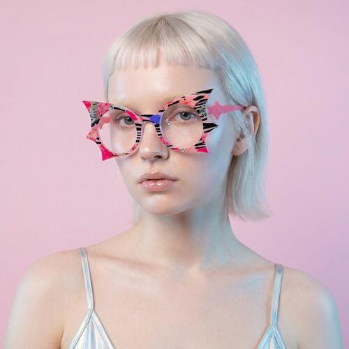 Tess Pink Geometric Glasses