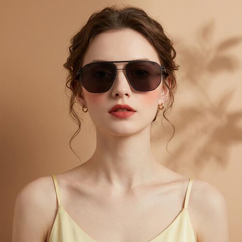 Sylvia Black Aviator Sunglasses