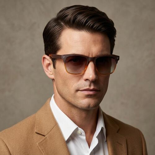 Bert Brown Square Sunglasses