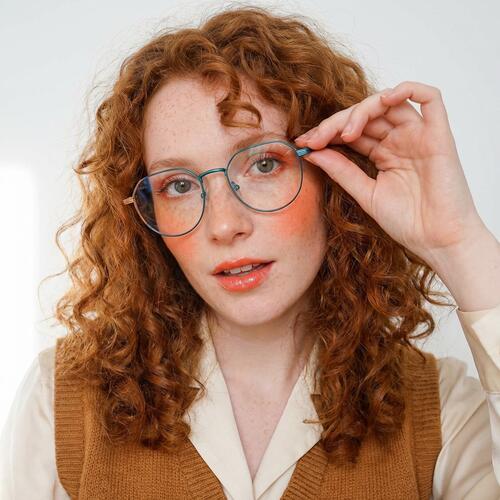 Lawson Blue Round Glasses