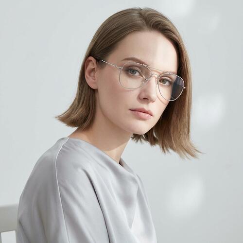 Effie Silberne Pilot Brille