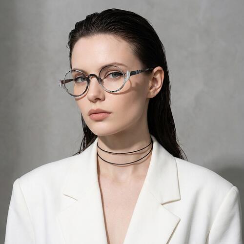 Dion Braune Runde Brille