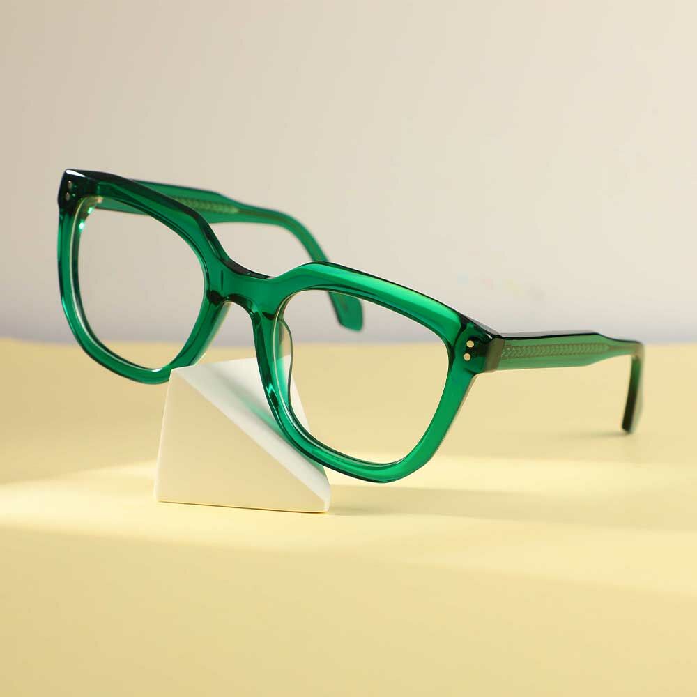 Gustave Grüne Quadratische Brille