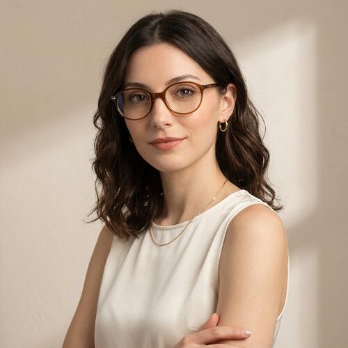 Myra Brown Oval Glasses