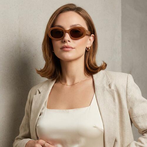 Ward Brown Oval Sunglasses