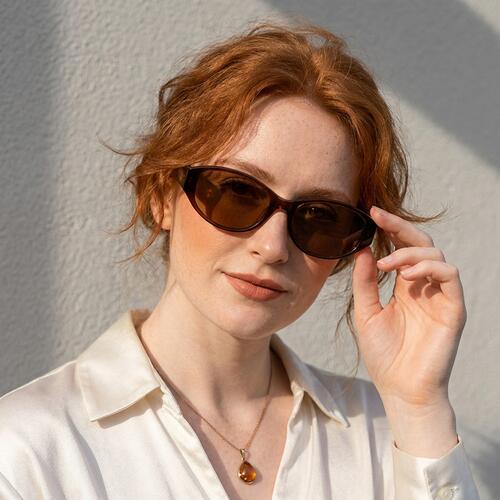 Hall Brown Oval Sunglasses