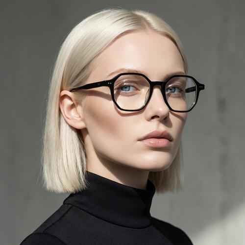 Edward Black Geometric Glasses