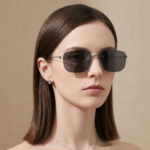 Augustus Black Rectangle Sunglasses