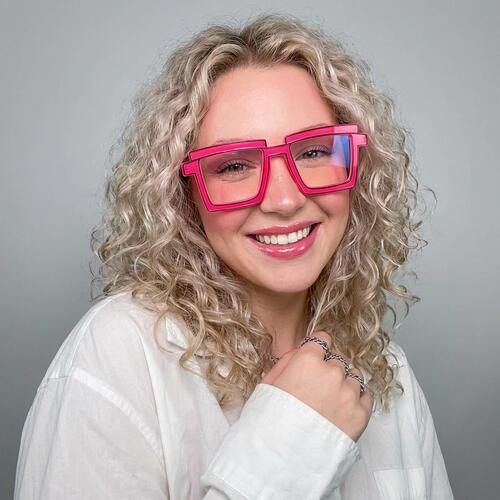 Flossie Pink Square Glasses