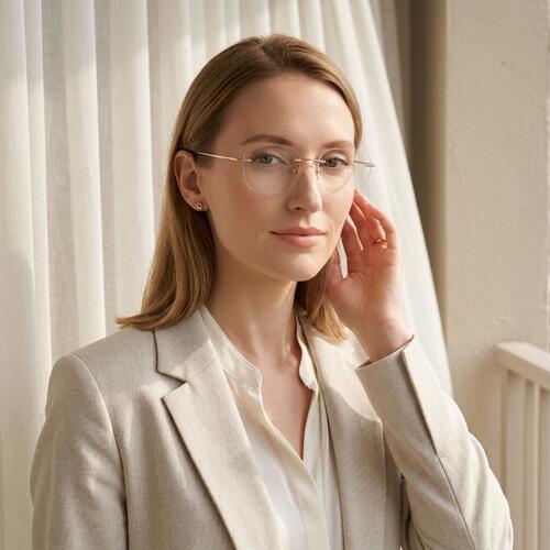 Kennedy Gold Square Glasses