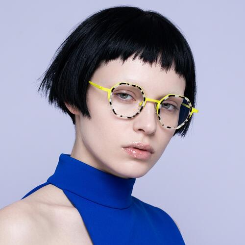 Jacob Yellow Geometric Glasses