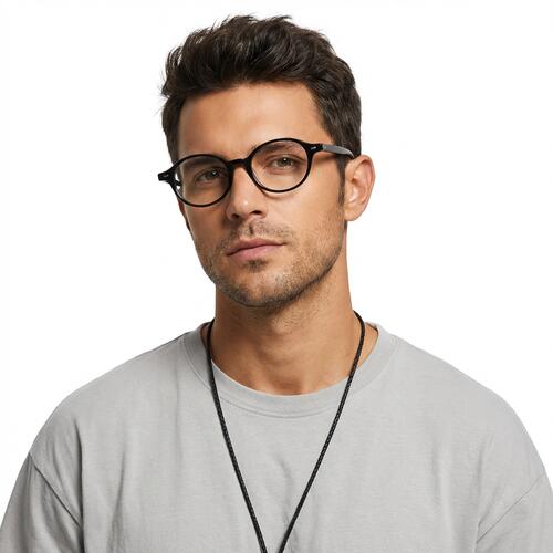 Dick Black Oval Glasses