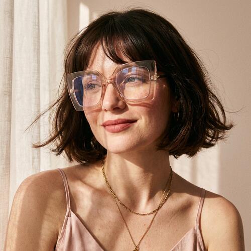 Leah Champagne Square Glasses