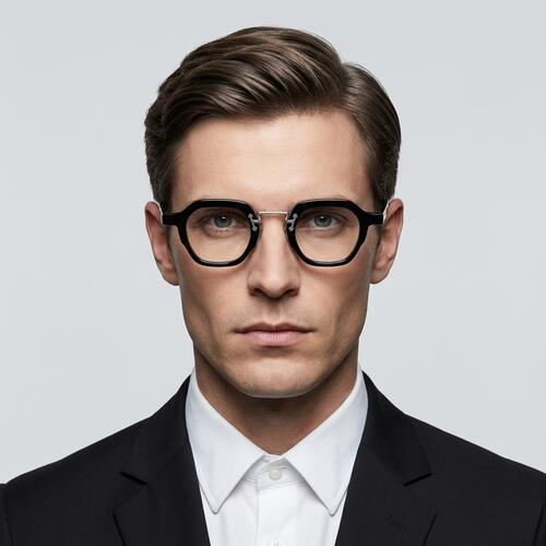 Ivan Black Square Glasses