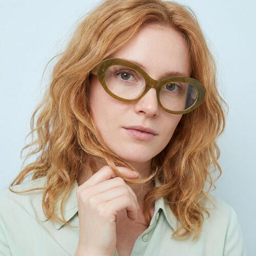 Jemima Green Cat Eye Glasses