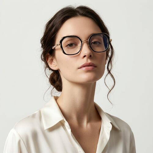 Wells Black Square Glasses