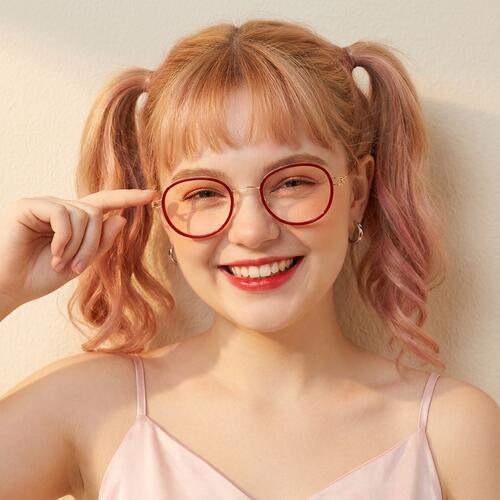 Collins Red Round Glasses
