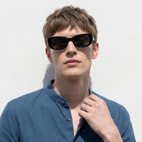 Piper Black Rectangle Sunglasses