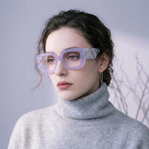 Ceolin Purple Rectangle Glasses