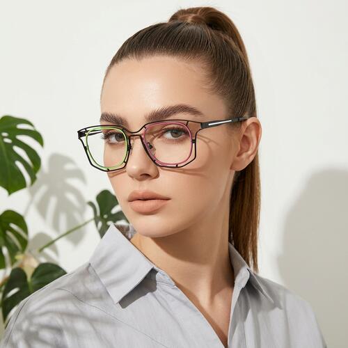 Whit Mehrfarbige Quadratische Brille