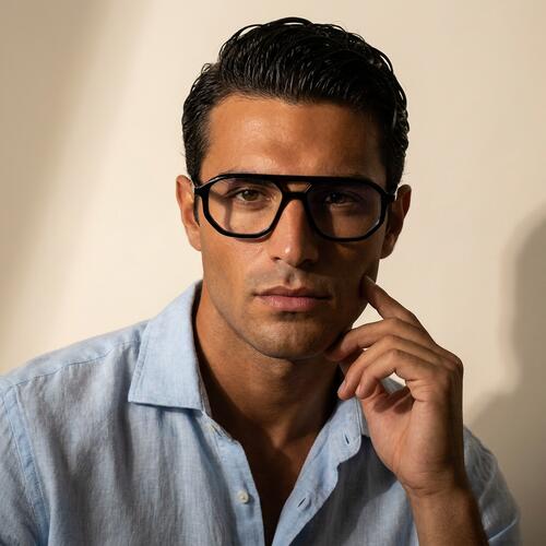 Goddard Black Aviator Glasses