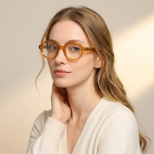 Deborah Gafas Redondas Naranjas
