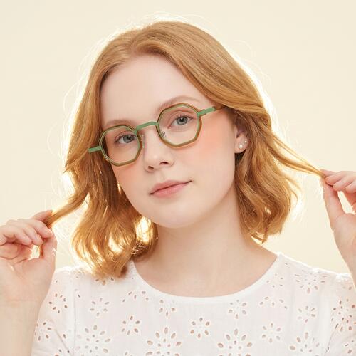 Fergus Green Geometric Glasses