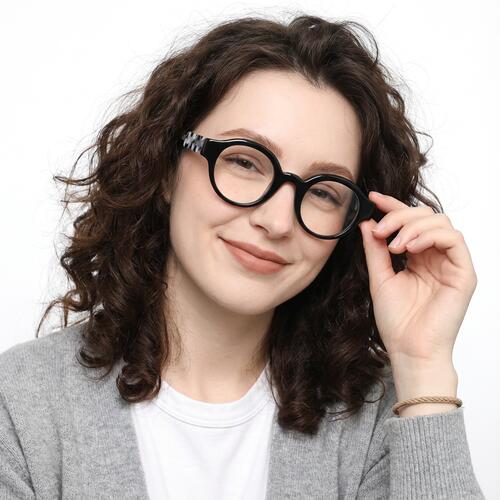 Polly Black Round Glasses