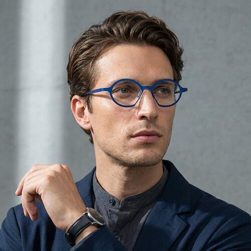 Noel Blue Round Glasses