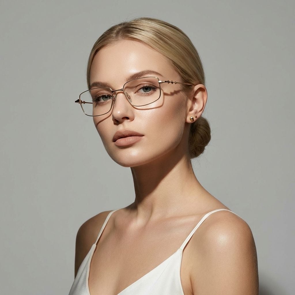 Calliope Goldene Rechteckige Brille
