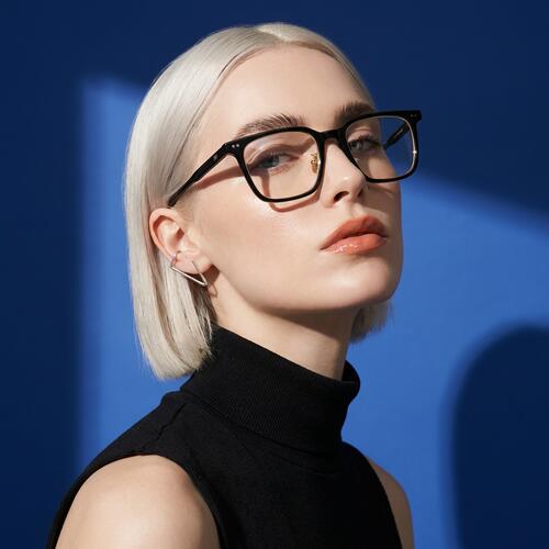 Adelaide Schwarze Quadratische Brille