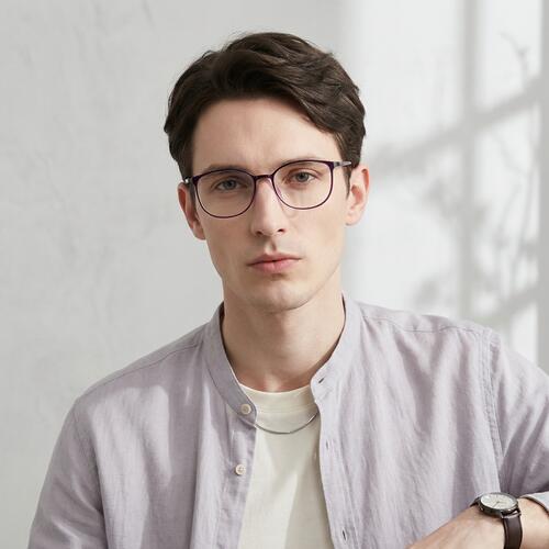 Gerald Purple Square Glasses