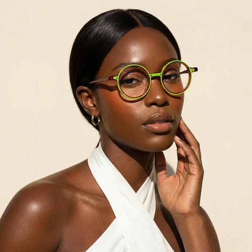 Mira Gafas Redondas Verdes