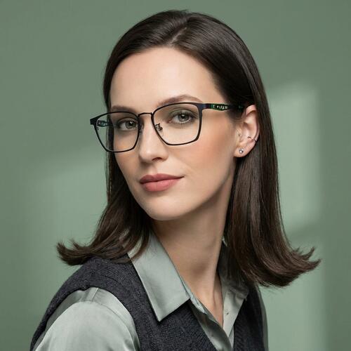 Baker Black Rectangle Glasses