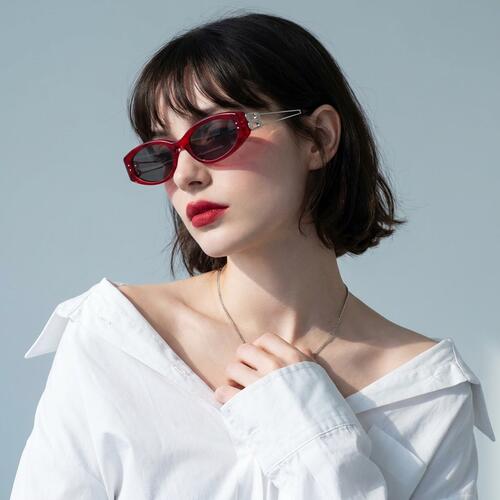 Amelia Rote Ovale Sonnenbrille