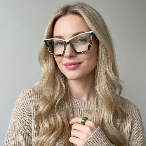 Bengal Green Cat Eye Glasses