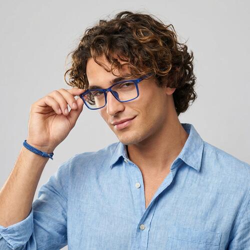 Madison Blue Rectangle Glasses