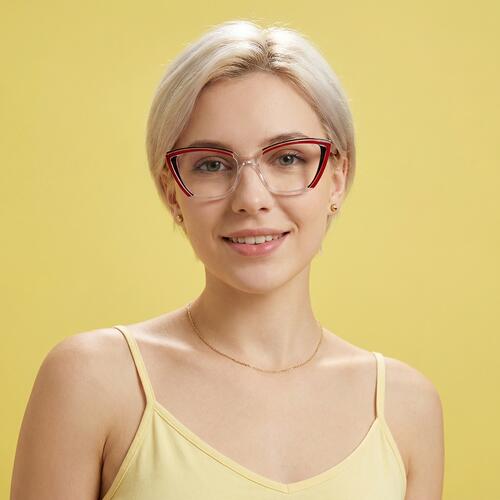 Keynes Red Cat Eye Glasses