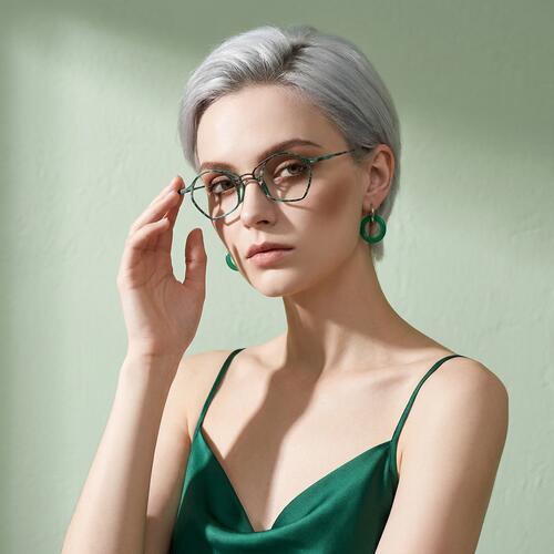 Alda Grüne Runde Brille