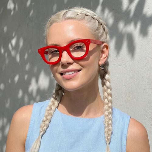James Red Round Glasses